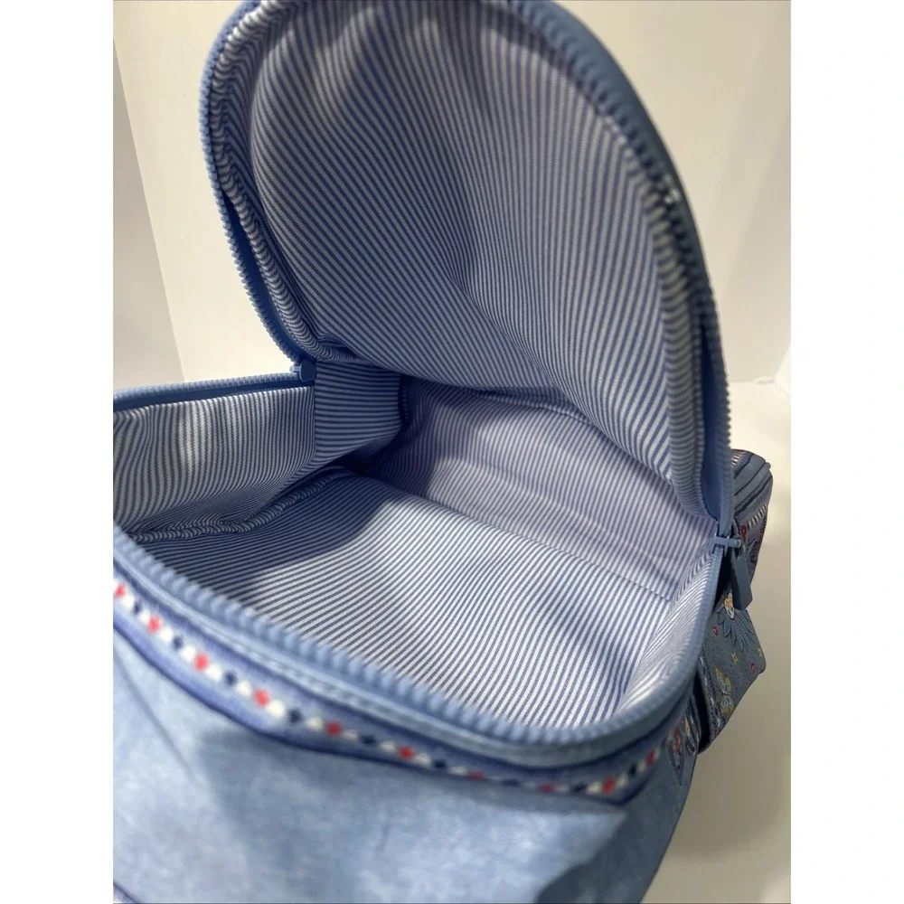 Brighton Mini Backpack Bandana Love Paisley Blue/Red Zip Top Handle Heart